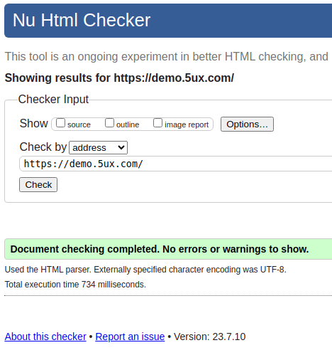 Demo 5UX valid html 